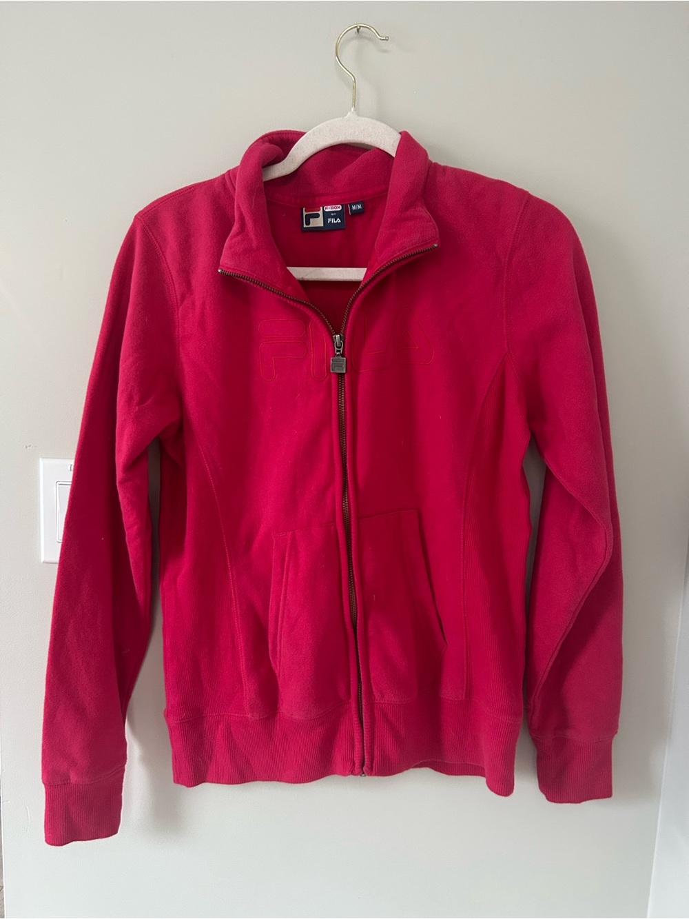 Fila Women's Raspberry Full-Zip Bomber Fleece Jacket